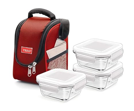 Amazon.com: Treo Bolsa de almuerzo aislada con 3 recipientes ...