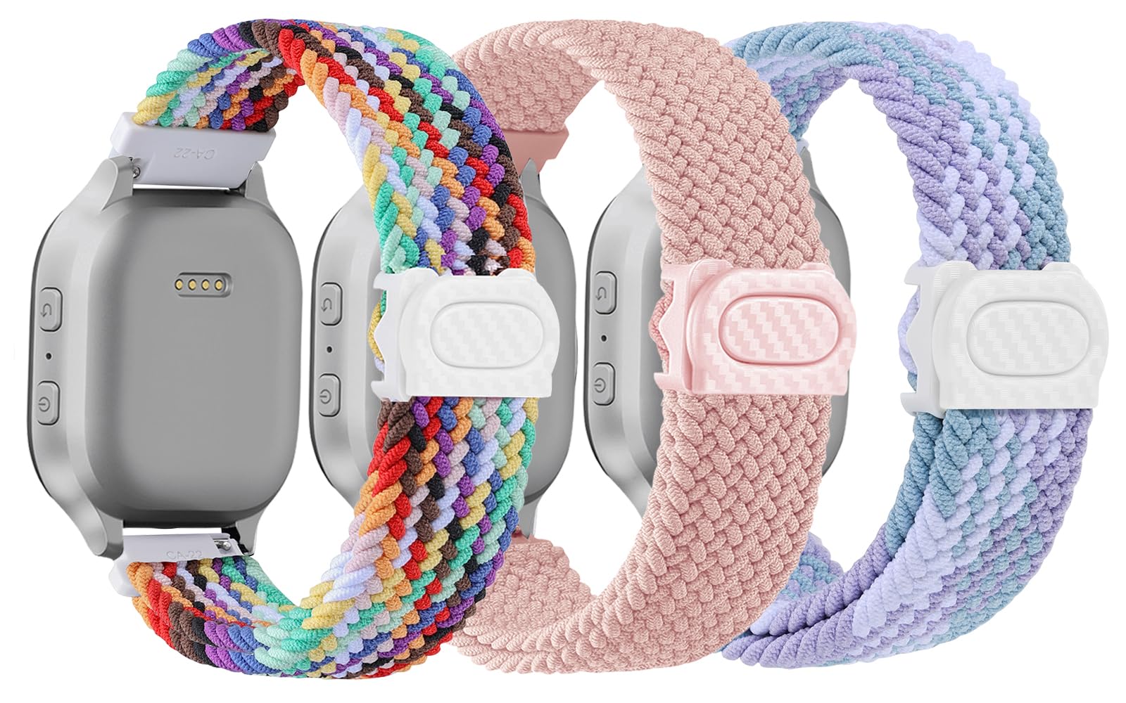 Photo 1 of pupvus 3 Pack Braided Bands Compatible with Gizmo Watch 3 2 1/Gabb Watch 3e 3 2 1/SyncUP watch/Cosmo JrTrack, 20mm Soft Breathable Adjustable Replacement Bands for Boys Girls