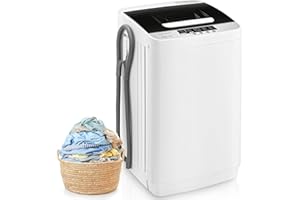 Kasunpul 2.3cu.ft Full Automatic Washer, Portable Washing Machine with 10 Wash Programs, Built-in Drain Pump and LED Display, Compact Laundry Washer Spinner for Apartment, RV, Dorm