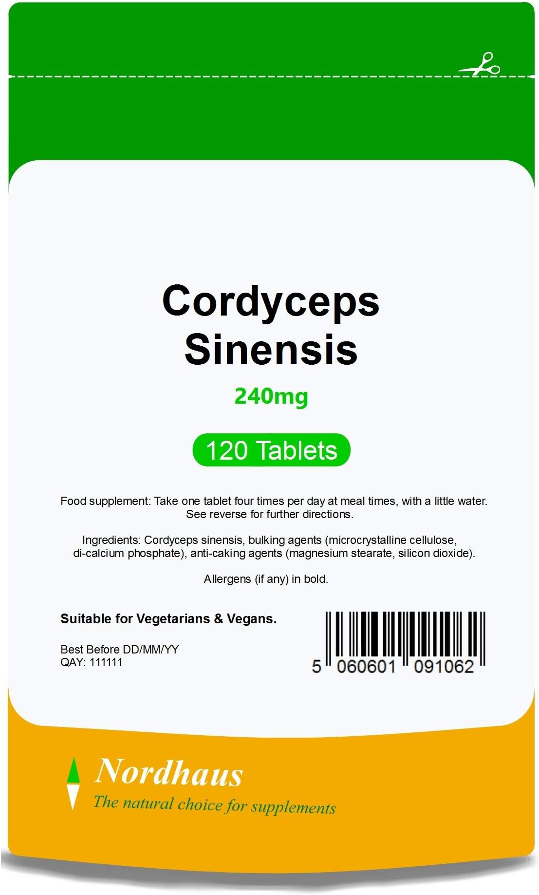 Cordyceps Sinensis 240mg - 120 Tablets