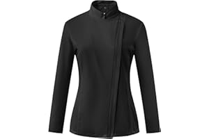 Ubon Women's Chef Coat Side Mesh Vent Zipper Chef Jacket