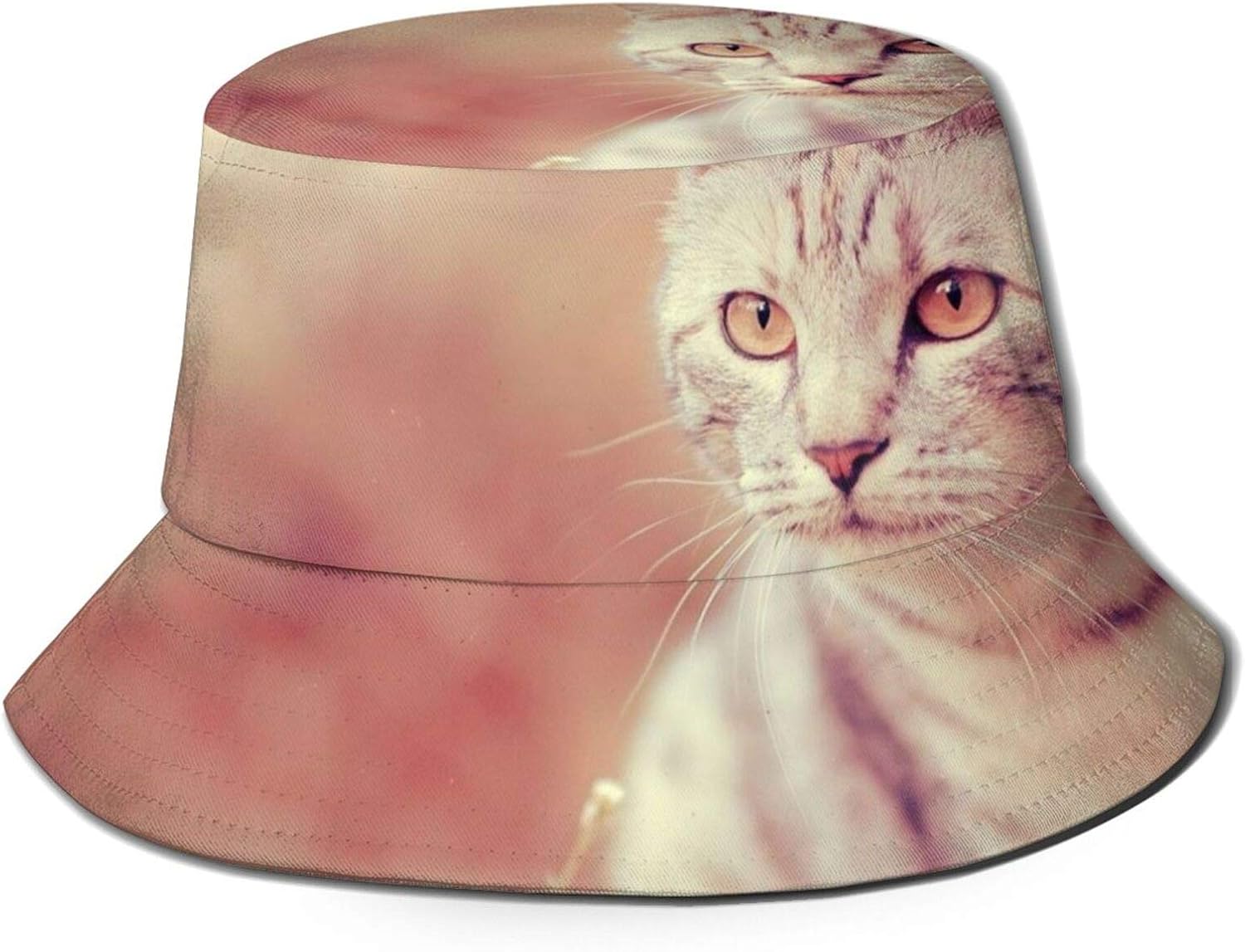 Cute Cat Kitty Unisex Bucket Hat Packable Reversible Sun