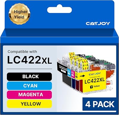 CATJOY LC422XL Ink Replacement 4 Pack for Brother LC422 LC-422XLVAL LC422XL