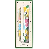 kate spade new york Stylus Pen for Touch Screens, Metal Ballpoint Pen with Black Ink and Storage Pouch, Painterly Bouquet