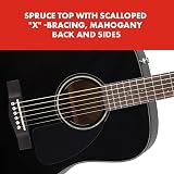 Fender CD-60 Dreadnought V3 DS Acoustic Guitar Black Walnut Fretboard view 4