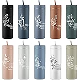 Teenyyou Christian Gifts for Women Men Bible Verse Tumbler 16 oz Plastic Religious Cups with Lid Straws Easter Baptism Gift for Sunday School Birthday Church Party Favor(10 Pcs,Spanish Boho)