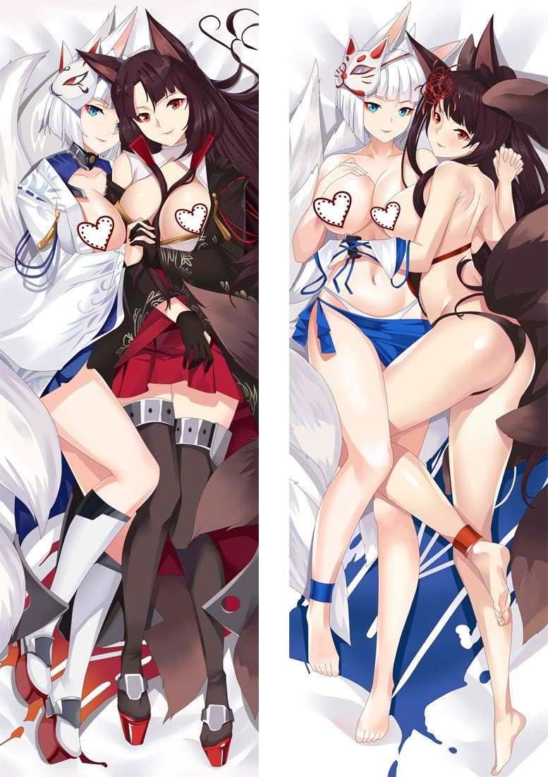 shanng Azur Lane Anime Darling Hugs Covered Zipper Body Pillow Case, Soft Cover 2 Way Tricot Pillowcases 170x60cm(66.93in x 23.6in)