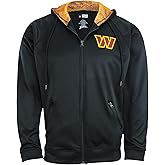 Zubaz NFL Men's Full Zip Fleece Hoodie Jacket, Black Soft Hooded Sweater