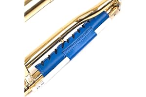 MG LEATHER WORK Trombone Neck Guard Padded. Genuine leather protection. Trombone neck cover Trombone neck wrap. Moist, dirt, oil protection. Protective neck pad. Trombone accessories (Blue)