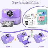 Hangrui Kids Camera Instant Print 2.4'' 1080P with 32GB Card 3 Rolls Paper view 5