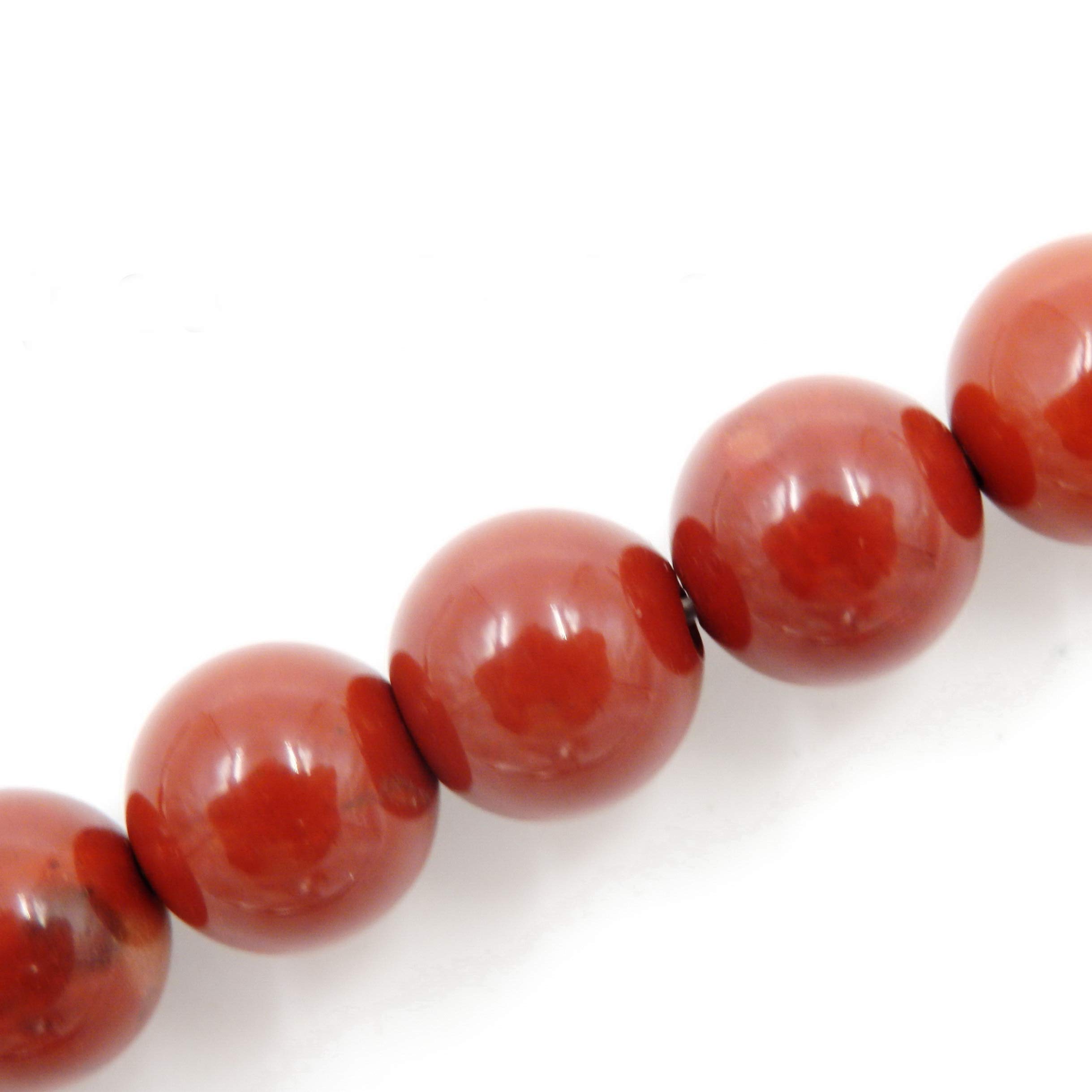 Fukugems Natural Stone Beads for Jewelry Making, Sold per Bag 5 Strands Inside (Red Stone, 10mm)