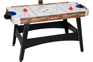 Soozier 61" Air Hockey Table, 12V Powered Arcade Game Table with LED Scoreboard, Electronic and Manual Scorers, 2 Pucks, 2 Pu