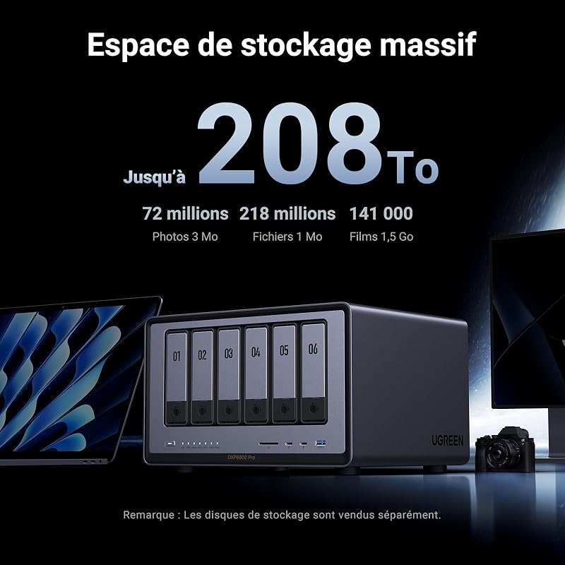 NASync DXP6800 Pro, NAS 6 Baies, Intel Core i5-1235U, 10 GbE