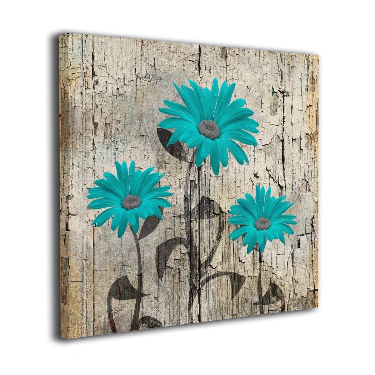 Kingsleyton Rustic Brown Teal Modern Wall Art Painting