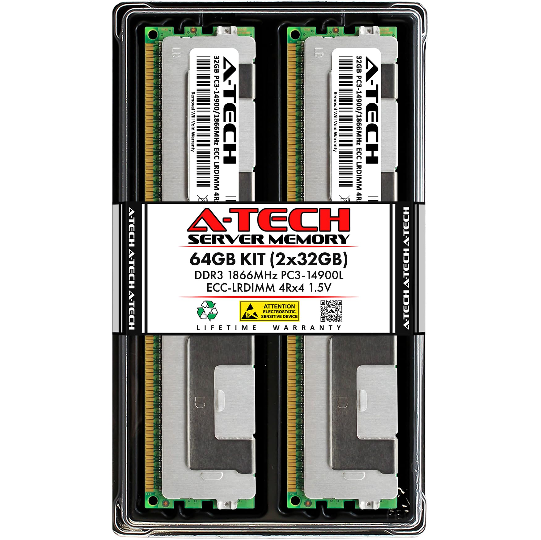 A-Tech 64GB Kit (2x32GB) DDR3 1866MHz PC3-14900L