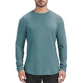 netdraw Men's Ultra-Soft Bamboo Viscose T-Shirt, Curved Hem Lightweight Cooling Cotton Blend Casual Tee