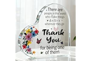 Appreciation Gifts for Women, Thank You Gifts for Women Grateful Acrylic Heart Keepsake for Female Teacher Colleague Boss Vol