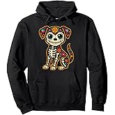 Dia De Los Muertos Dog Shirt Day of the Dog Dead Sugar Skull Pullover Hoodie
