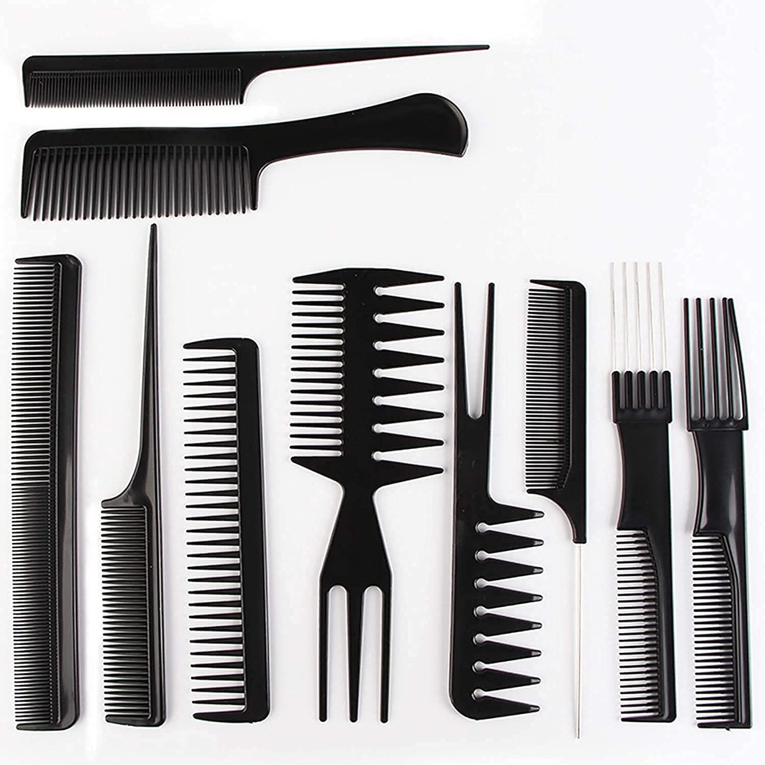 10pcs Hair Comb Set, Professional Salon Hair Styling Barber Combs Kit