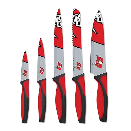 The Sports Vault NFL Tampa Bay Buccaneers 5-Piece Kitchen Knife Set