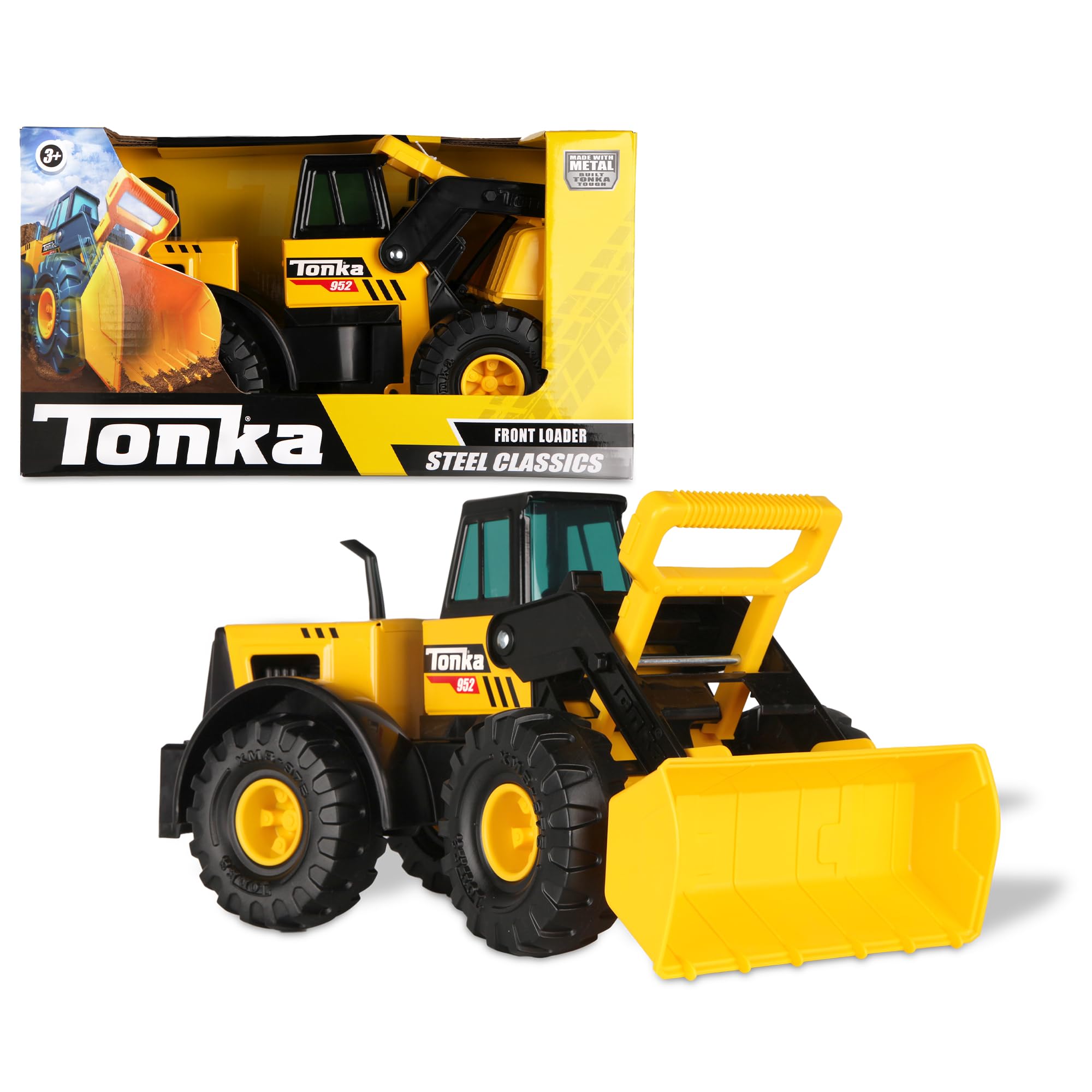 Tonka Steel Classics | Front Loader | Kids Construction Toys for Boys and Girls, Vehicle Toys for Creative Play, Motor Skill Development for Kids Ages 3+ | Basic Fun 06026