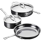 Hestan - NanoBond Collection - Titanium Stainless Steel 5-Piece Essential Cookware Set - Toxin, PFAS, & Chemical Free Clean Cookware, Induction Cooktop Compatible