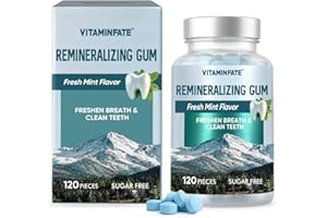 Remineralizing Gum 120 Pieces, with Nano Hydroxyapatite and Xylitol Sugar Free Chewing Gum, for Enamel Support Oral Care and 