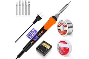 Soldering Iron, 68W Soldering Gun, 9-in-1 Soldering Kit LCD Adjustable Temperature 392-932℉ & Thermostatic Design, Soldering 