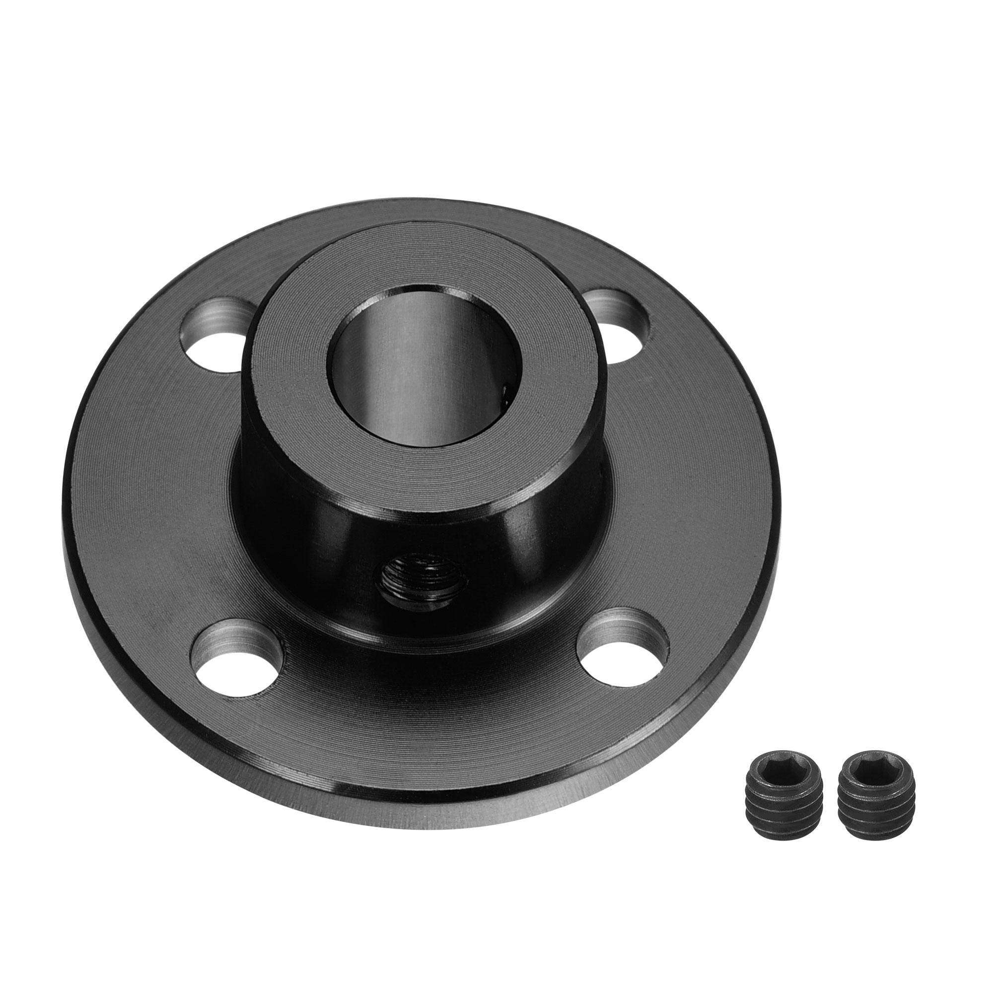 sourcing map 8mm Inner Dia H13xD10 Rigid Flange Coupling Motor Guide Shaft Coupler Motor Connector for DIY Parts Black