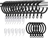 WOVTE 50 Pack Curtain Rings and Hooks 30mm Drapery Sliding Eyelets Black/White view 1
