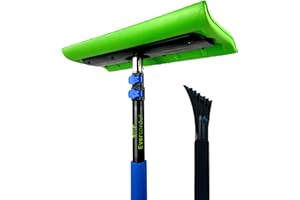 EVERSPROUT Never-Scratch SnowBuster 5-to-12 Foot (Up to 18 ft Standing Reach) | Pre-Assembled Extendable Roof Rake for Snow R