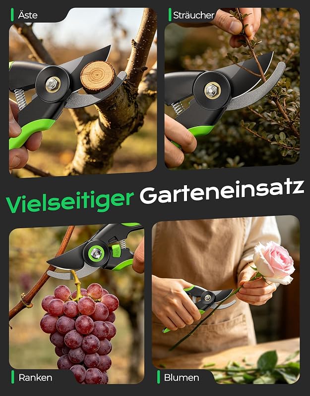 Bypass Gartenschere mit 2026 Verbesserte 0,5s-Einhand-Entriegelung — Foto 7 von 7