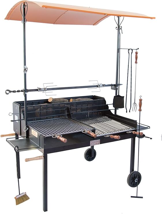 cruccolini festa barbecue a carbone e legna metallo nero