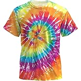 ZAMKDXFQ Tie Dye Shirts Men Hippies Senior Short Sleeve Hippies Senior Tie Dye Tee Shirt