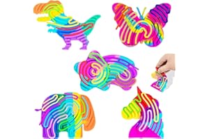 5 Pack Sensory Activity Board Toys Set, Double-Sided Silicone Fidget Toys with 55 Strings Adults Toddler, Bulk Party Favors S