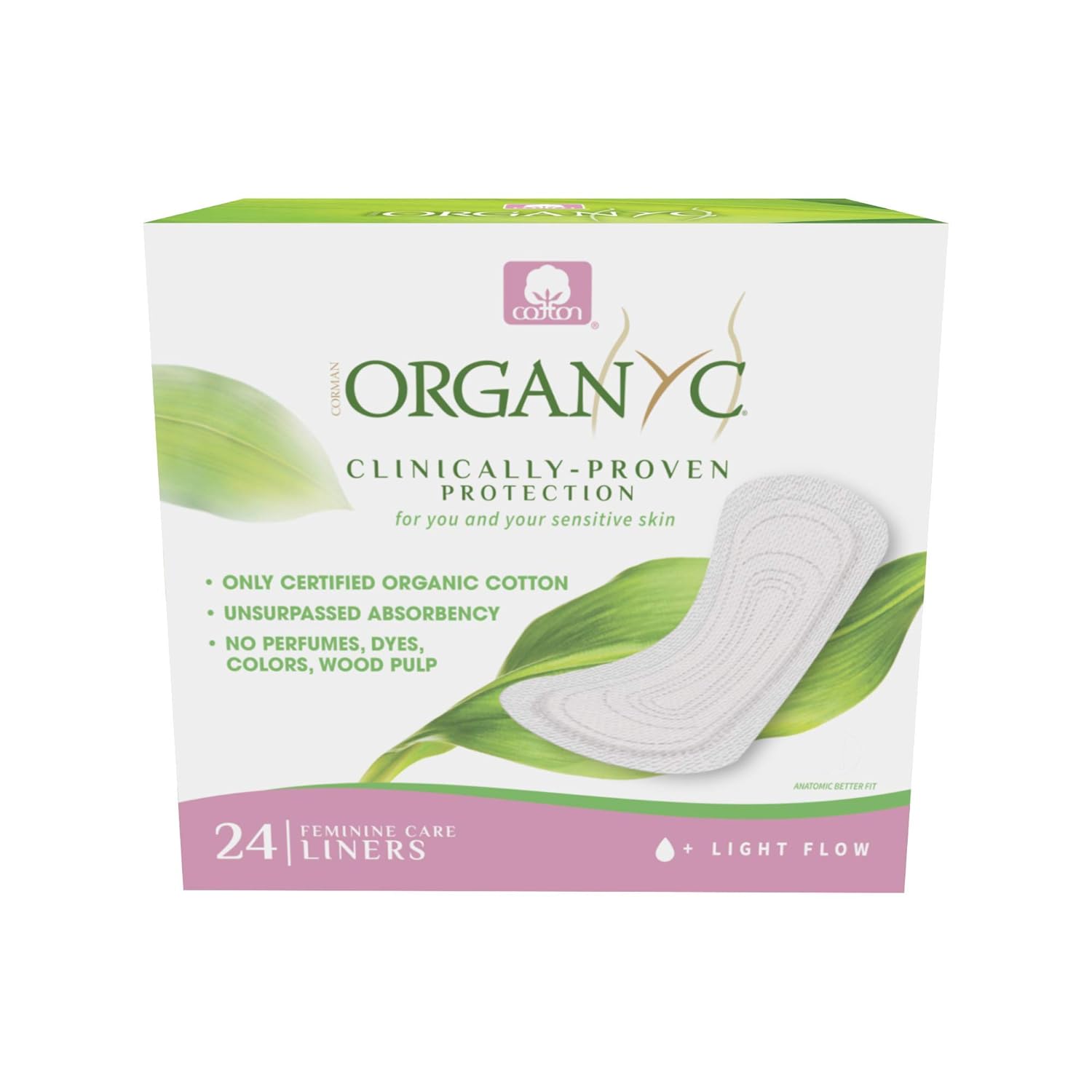 Buy ORGANYC Hypoallergenic 100 Organic Cotton Panty Liners 24count