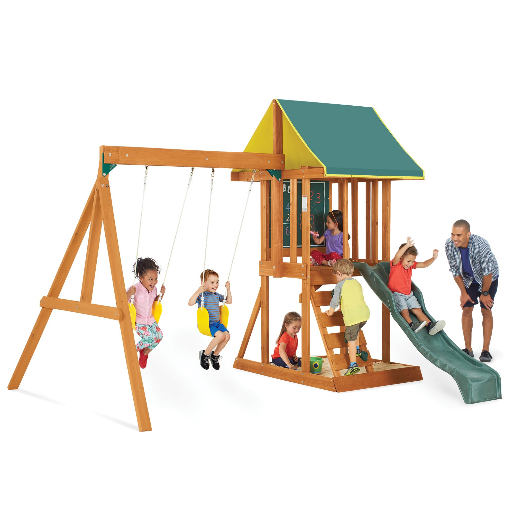 Photo 1 of KidKraft Appleton Wooden Swing Set, (Amazon Exclusive)