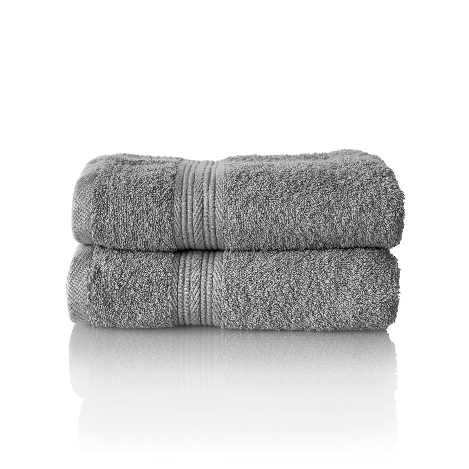 Glart Premium Set of Terry Hand Towels, Range of Terry Towels in 6 Colours and 5 Sizes, Colour: Platinum Grey, 2X Hand Towels 50 X 100 cm