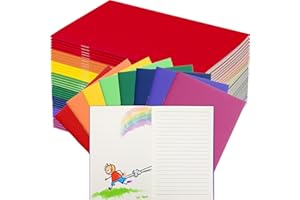 Gueevin 8 Pcs Blank Books for Kids to Write Stories Bulk Composition Notebooks Colorful Soft Cover Notebooks for Drawing Ruled Lined Journals Kindergarten Primary School Gift (Stylish Colors)