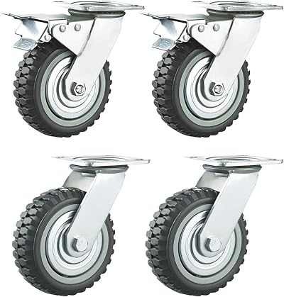 Nisorpa 4x 150mm Heavy Duty Castor Wheels Trolley Swivel w/ Brakes 1000kg