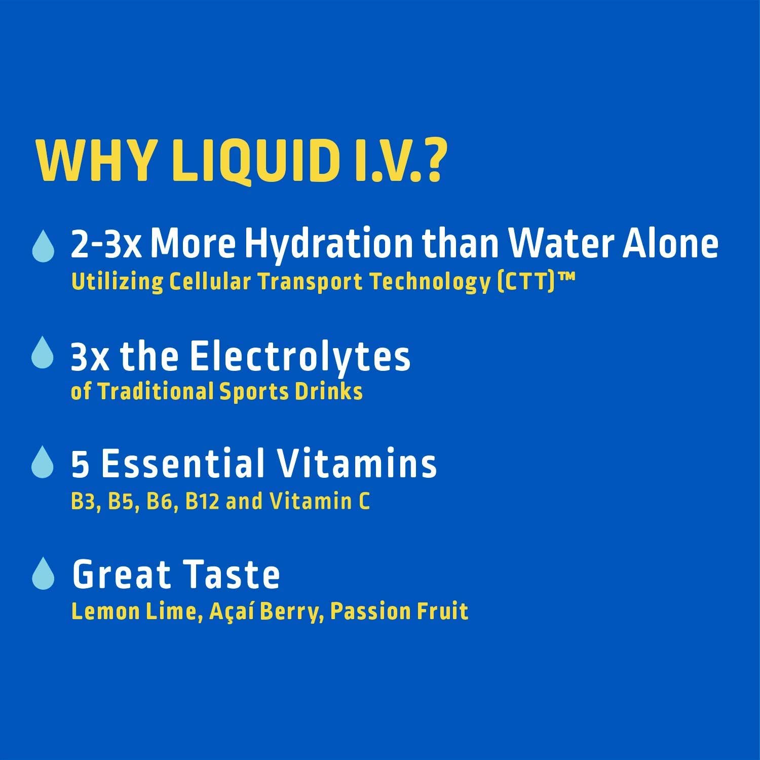 Liquid I.V. Hydration Multiplier, Electrolyte Powder, Easy Open Packets, Supplement Drink Mix (Passion Fruit) (16): Health & Personal Care