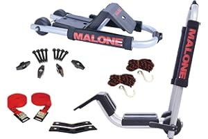 Malone Downloader Folding J-Style Universal Car Rack Kayak Carrier with Bow and Stern Lines