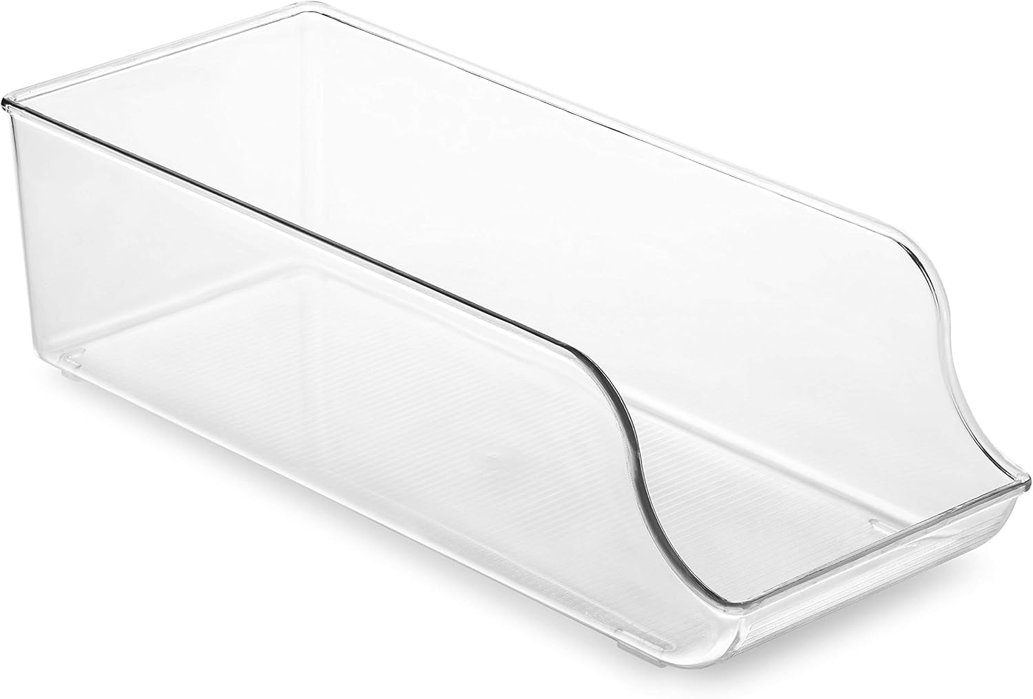 Set Of 6 Refrigerator Organizer Bins - Stackable Fridge Organizers for Freezer, Kitchen, Countertops, Cabinets - Clear Plastic Pantry Storage Racks: Kitchen & Dining