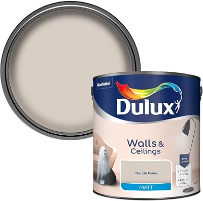 Dulux Matt Emulsion Paint For Walls And Ceilings Gentle Fawn 2.5 Litres