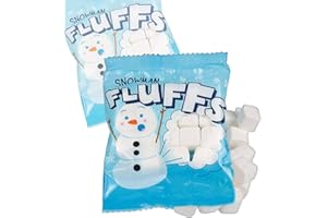 Oriental Trading Snowman Marshmallows Mini Vanilla Candy - 72 Individually Wrapped Christmas Holiday Treats | Perfect Stocking Stuffer & Winter Party Favors for Candy Buffet | 14 Pieces Per Pack