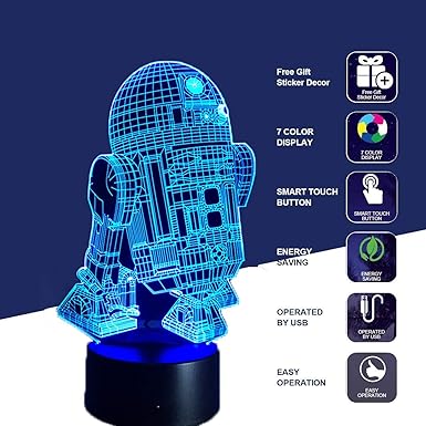 3D Optische Illusions Lampe, Star Wars 7 Farben Touch-Schalter Illusion Nachtlicht Für Schlafzimmer Home Decoration Hochzeit 