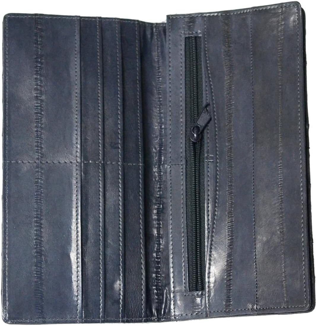 Amazon Co Jp Vidlea 本物のうなぎ皮基本的な長財布 スリム長財布 コインカード収納 財布 Lwgy グレー 服 ファッション小物