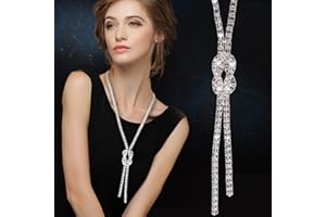 Long Necklace for Women Sweater Chain Statement Necklace Choker Adjustable Elegant Jewelry Crystal Accessories Dressy Colloca