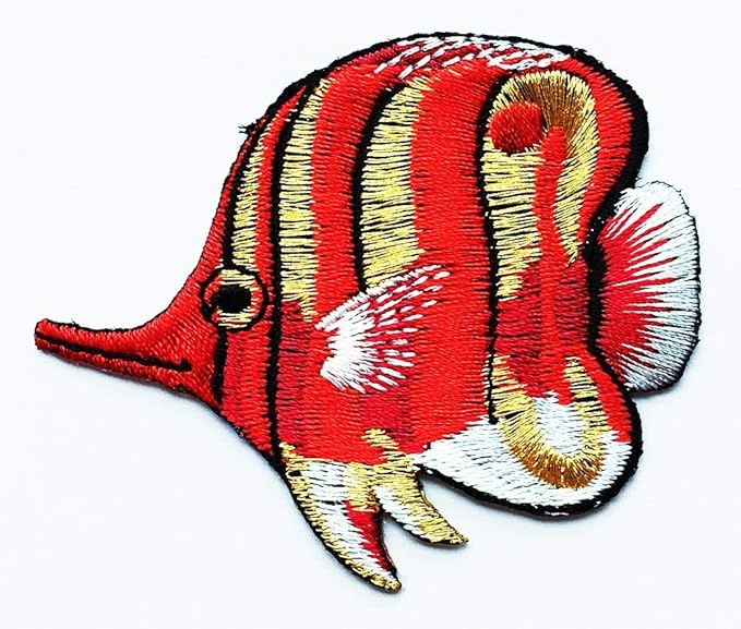 Lot Of 2 Pink Turquoise Marine Reef Cartoon Tomato Clown Fish Embroidery Patch