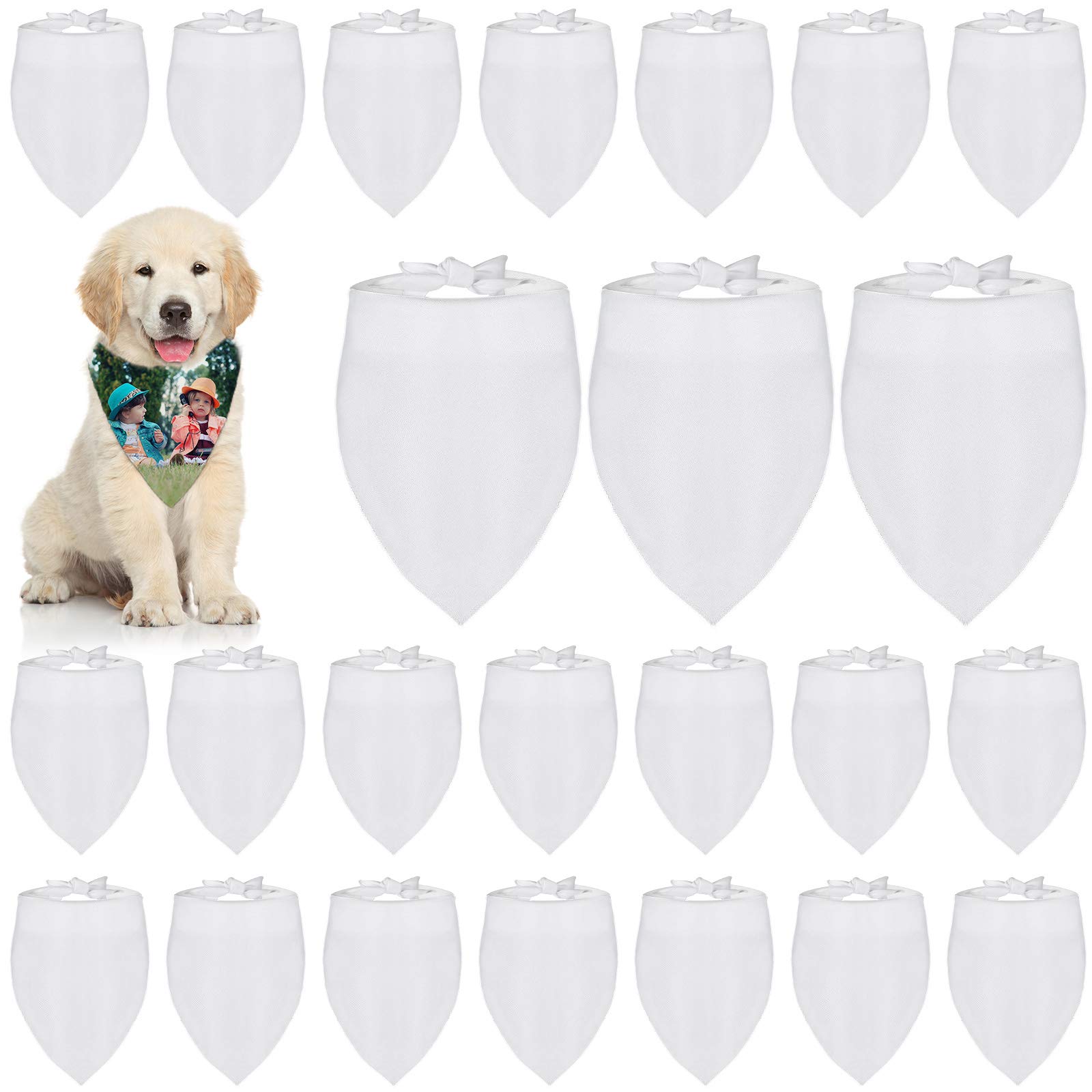 Photo 1 of Weewooday 12 Pcs Sublimation Blank Dog Bandanas Solid White DIY Pet Bandanas Triangle Scarf Polyester Pet Heat Transfer Handkerchief Bib for Dogs Puppy Cats